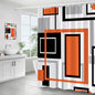 Pink Black Grey Geometric  Fabric Shower Curtain