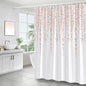 Gold Grey Floral Fabric Shower Curtains